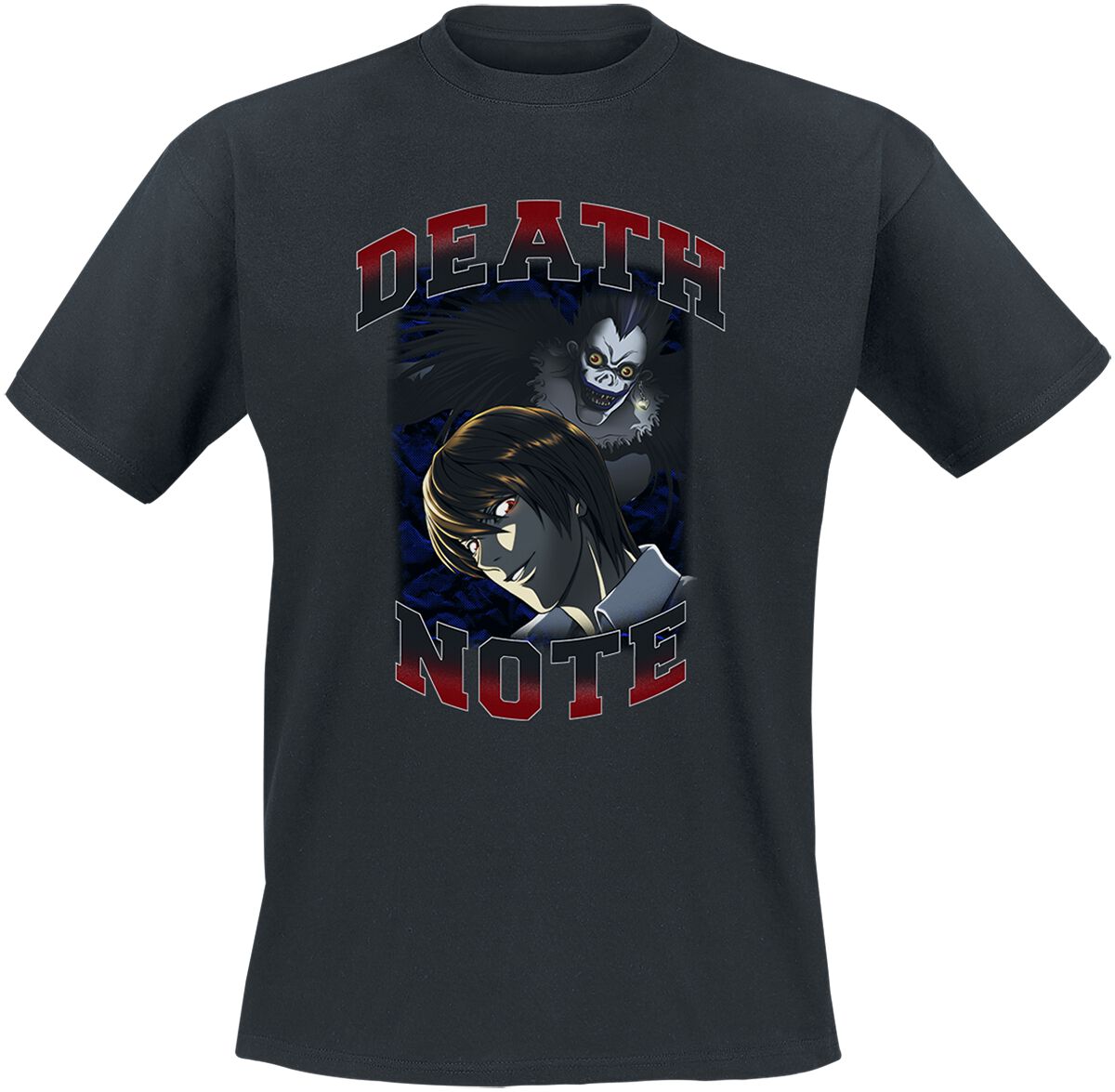 Death Note – Anime T-Shirt – Varsity – S bis L – für Männer – Größe M – schwarz – Lizenzierter Fanartikel Death Note – Anime T-Shirt – Varsity – S bis L – für Männer – Größe M – schwarz – Lizenzierter Fanartikel