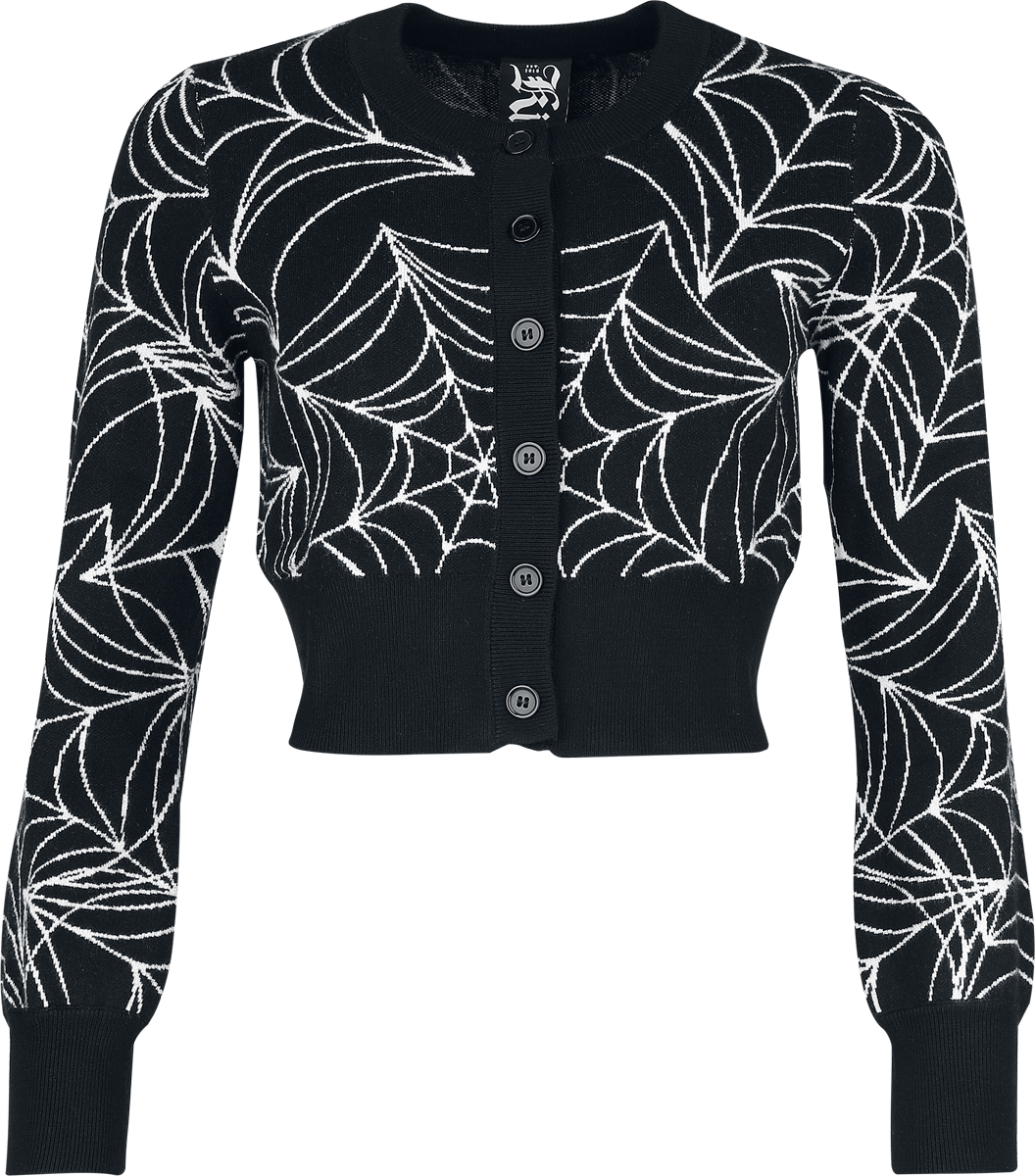 Killstar Gothic Cardigan - Dark Angel Dottie Cardigan - for Women - black-white