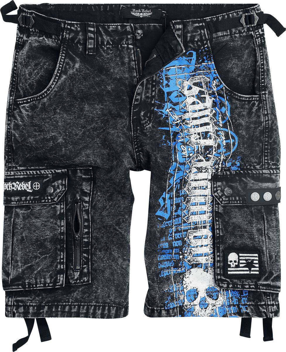 Shorts Di Rock Rebel By Emp - Shorts Mit Skull - S A Xxl - Uomo - Grigio