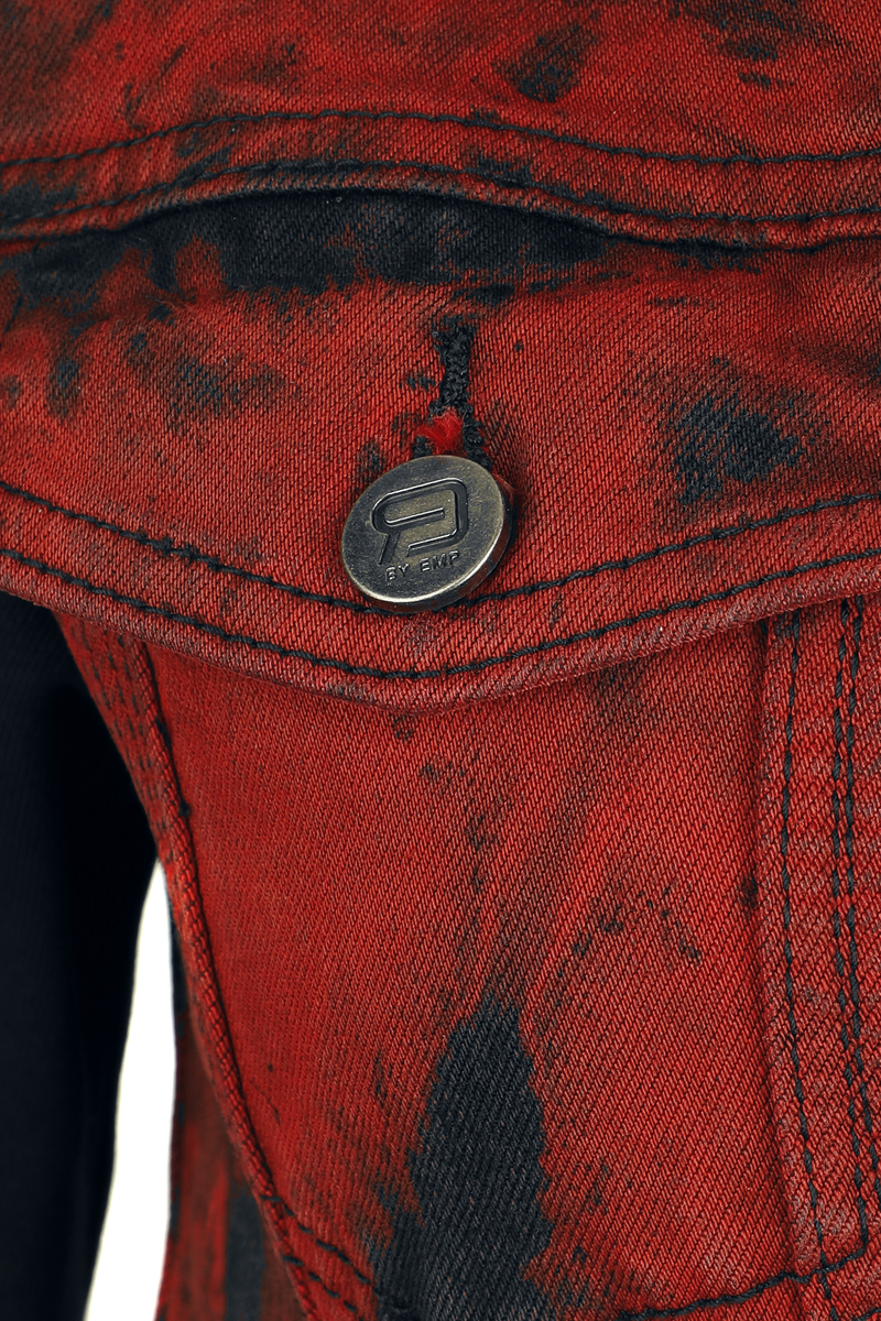Thumbnail - RED by EMP Denim Soul Jeansjacke schwarz rot in L