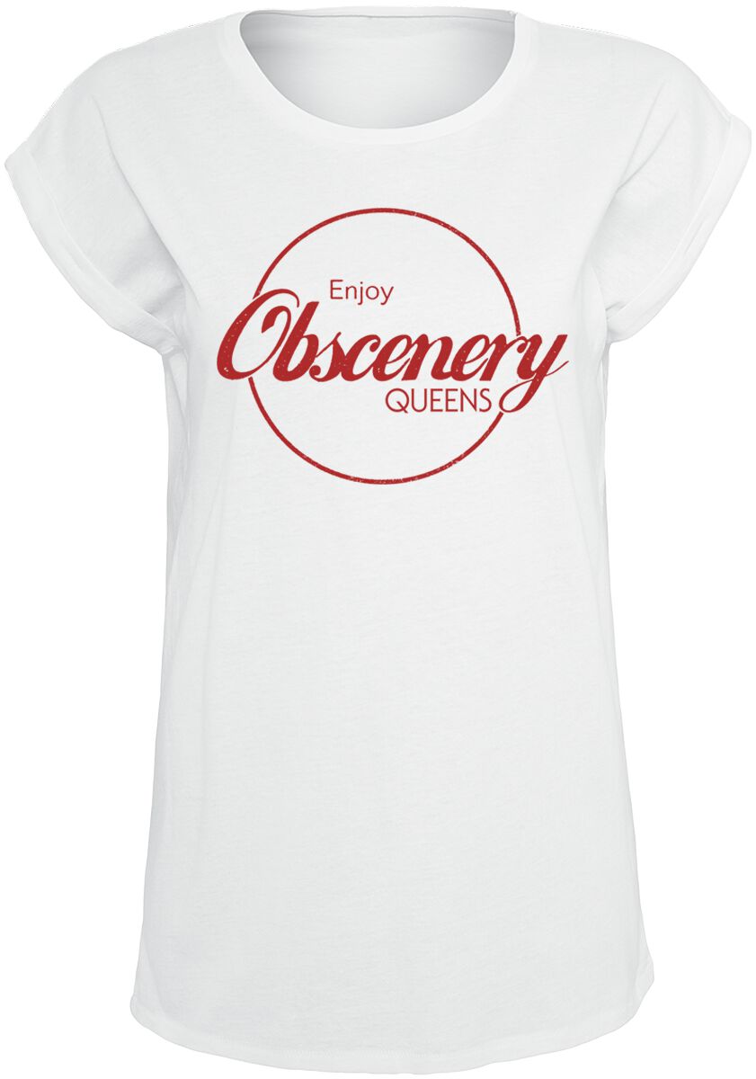Queens Of The Stone Age T-Shirt - Enjoy Obscenery - S bis XL - für Damen - Größe M - weiß  - Lizenziertes Merchandise!
