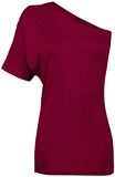 Ladies One Shoulder Shirt, RED by EMP, T-Shirt