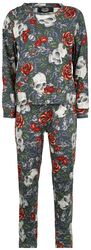 Pyjama with Skull and Roses Alloverprint, Rock Rebel by EMP, Schlafanzug