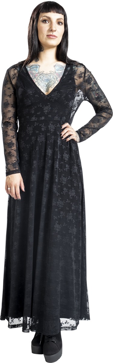 Thumbnail - Banned Retro Florence Lace Maxidress Langes Kleid schwarz in M