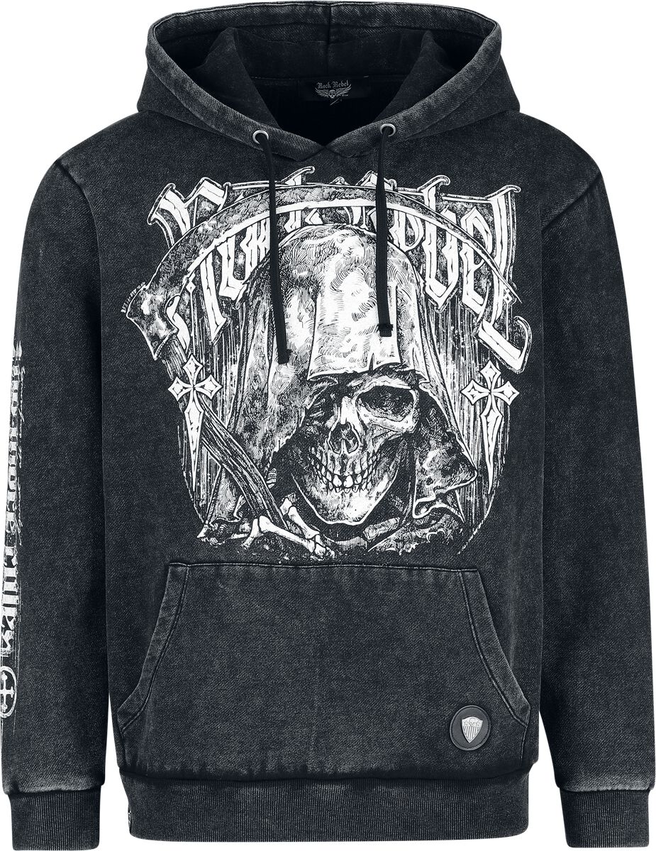 Rock Rebel by EMP - Rock Kapuzenpullover - Rebels & Reapers Metal Pin - S bis XXL - für Männer - Größe S - grau