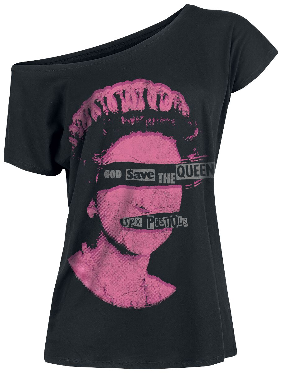 Sex Pistols T-Shirt - God Save The Queen - S bis XXL - für Damen - Größe S - schwarz  - Lizenziertes Merchandise!
