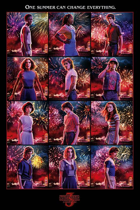 Season 3 Character Montage Poster multicolor von Stranger Things