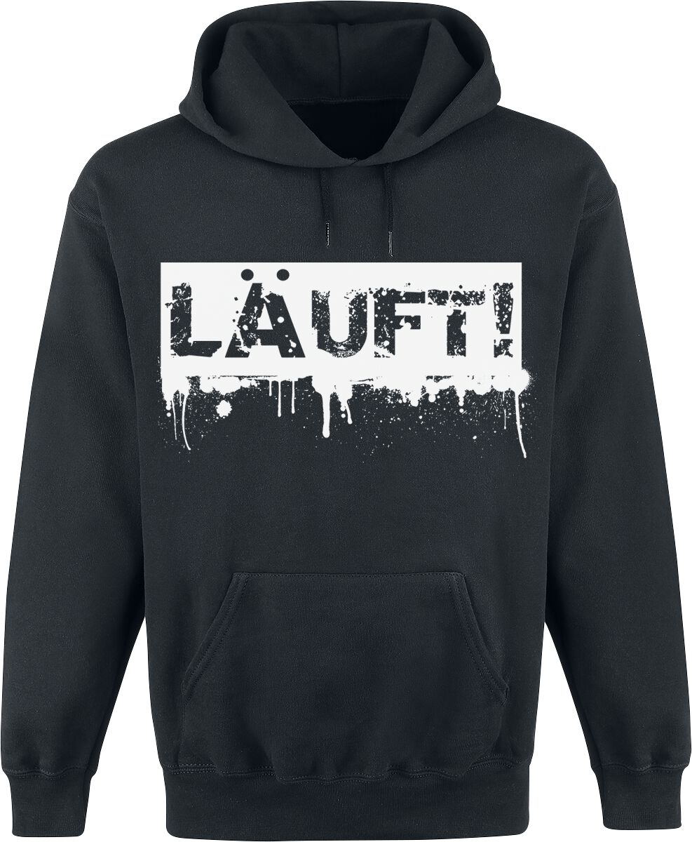 Sprüche Läuft! Kapuzenpullover schwarz Sprüche Läuft! Kapuzenpullover schwarz