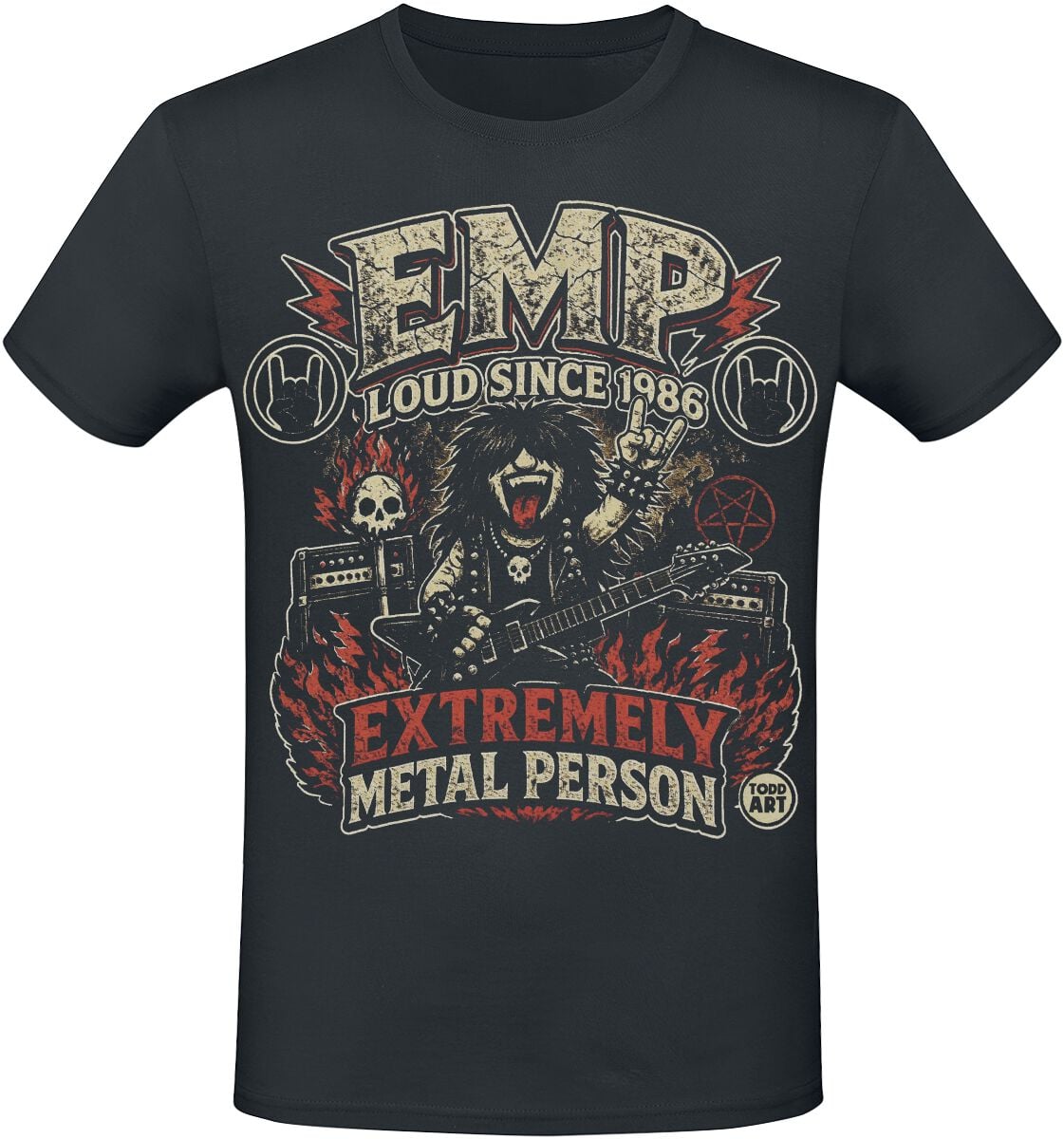 Todd Goldman - Fun T-shirt - EMP: Extremely Metal Person - M tot 3XL - voor Mannen - zwart