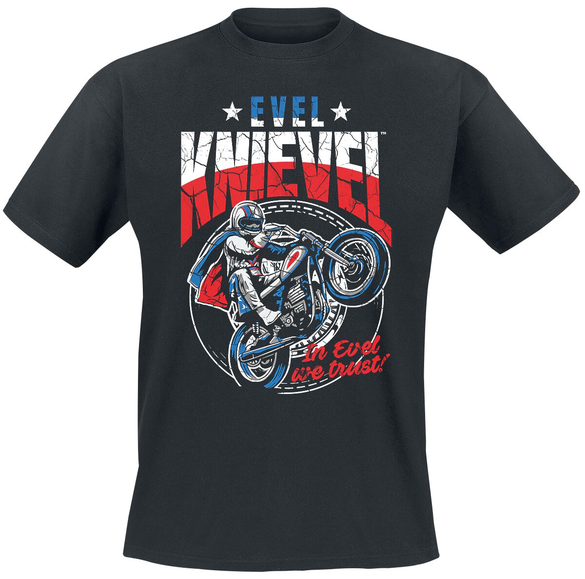 Evel Knievel In Evel We Trust! T-Shirt black
