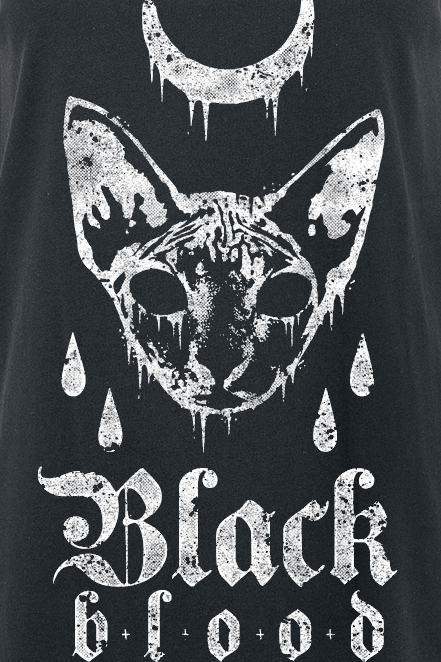 Black Blood by Gothicana Naked Cat Top schwarz