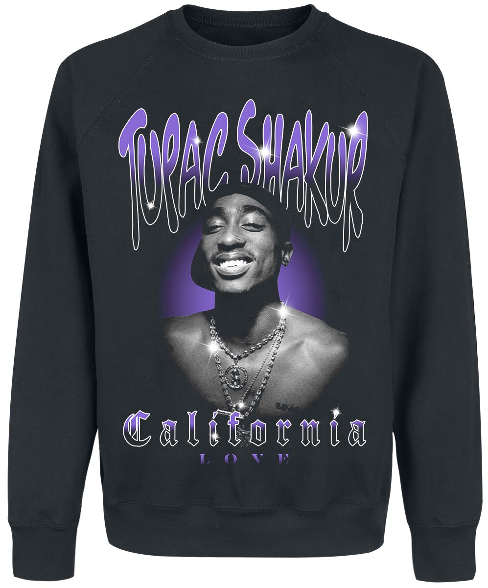 Tupac Shakur California Love Bling Sweatshirt schwarz in M