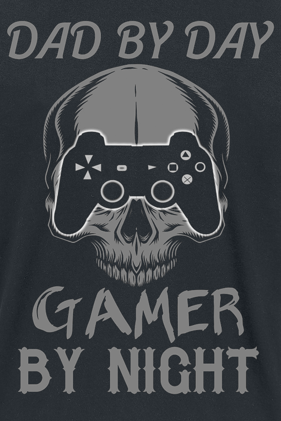 Funshirt Dad By Day - Gamer By Night T-Shirt schwarz