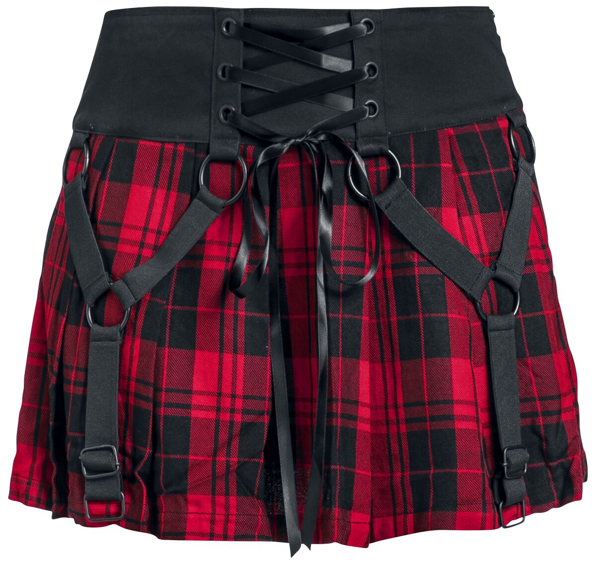 Heartless Kurzer Rock Hesper Skirt XS bis XL für Damen Größe M schwarz rot  - Onlineshop EMP