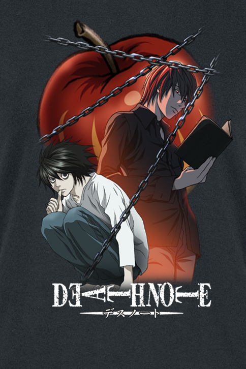 Death Note - Anime T-Shirt - Chained Notes - S bis L - für Damen - Größe L - schwarz  - Lizenzierter Fanartikel