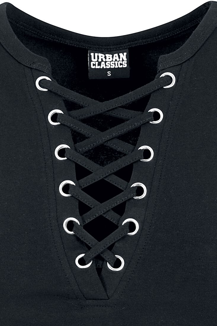 Ladies Lace Up Cropped Top | Urban Classics Top | EMP