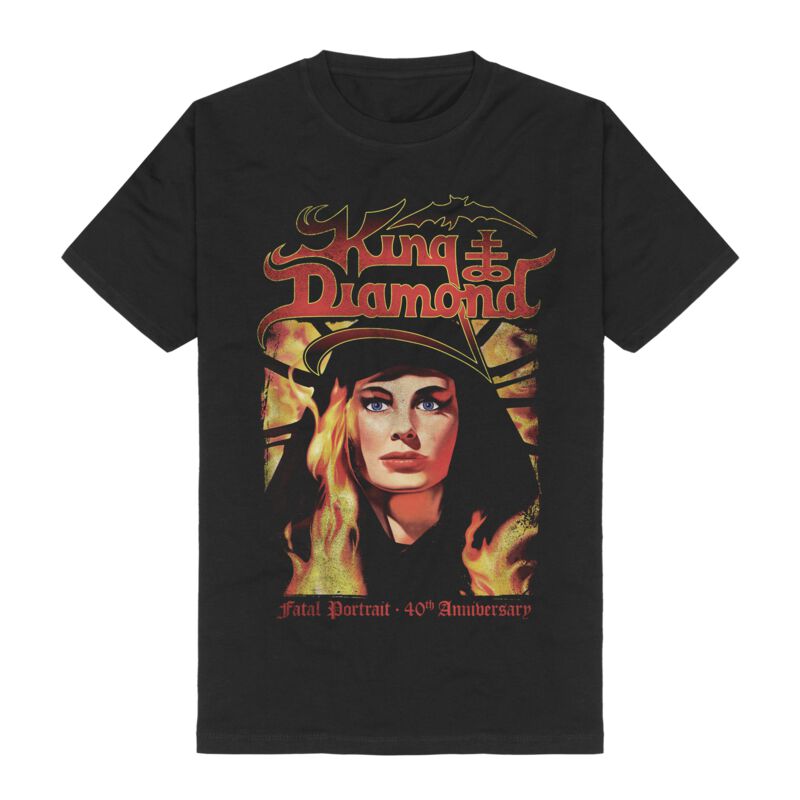 King Diamond T-Shirt - Fatal Portrait 40th Anniversary Tracklist - M bis 3XL - für Männer - Größe L - schwarz  - Lizenziertes Merchandise!