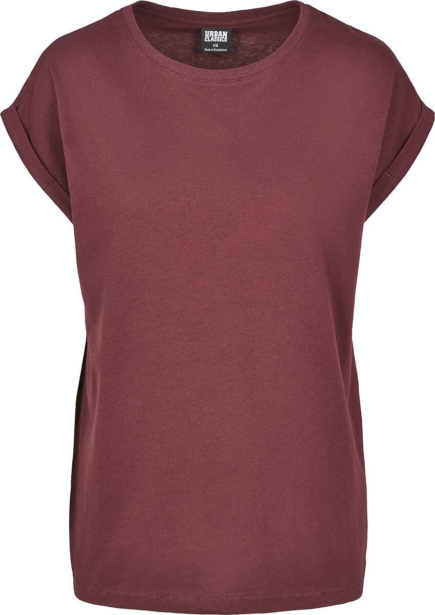 Urban Classics T-Shirt - Ladies Extended Shoulder Tee - XS bis 5XL - für Damen - Größe 4XL - weinrot