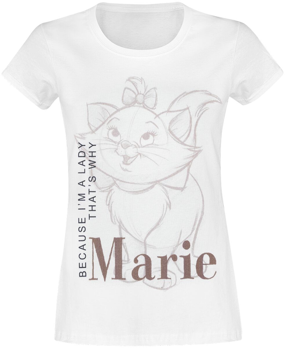 T-Shirt Manches courtes Disney de Les Aristochats - Marie - I'm A Lady - S à XL - pour Femme - blanc