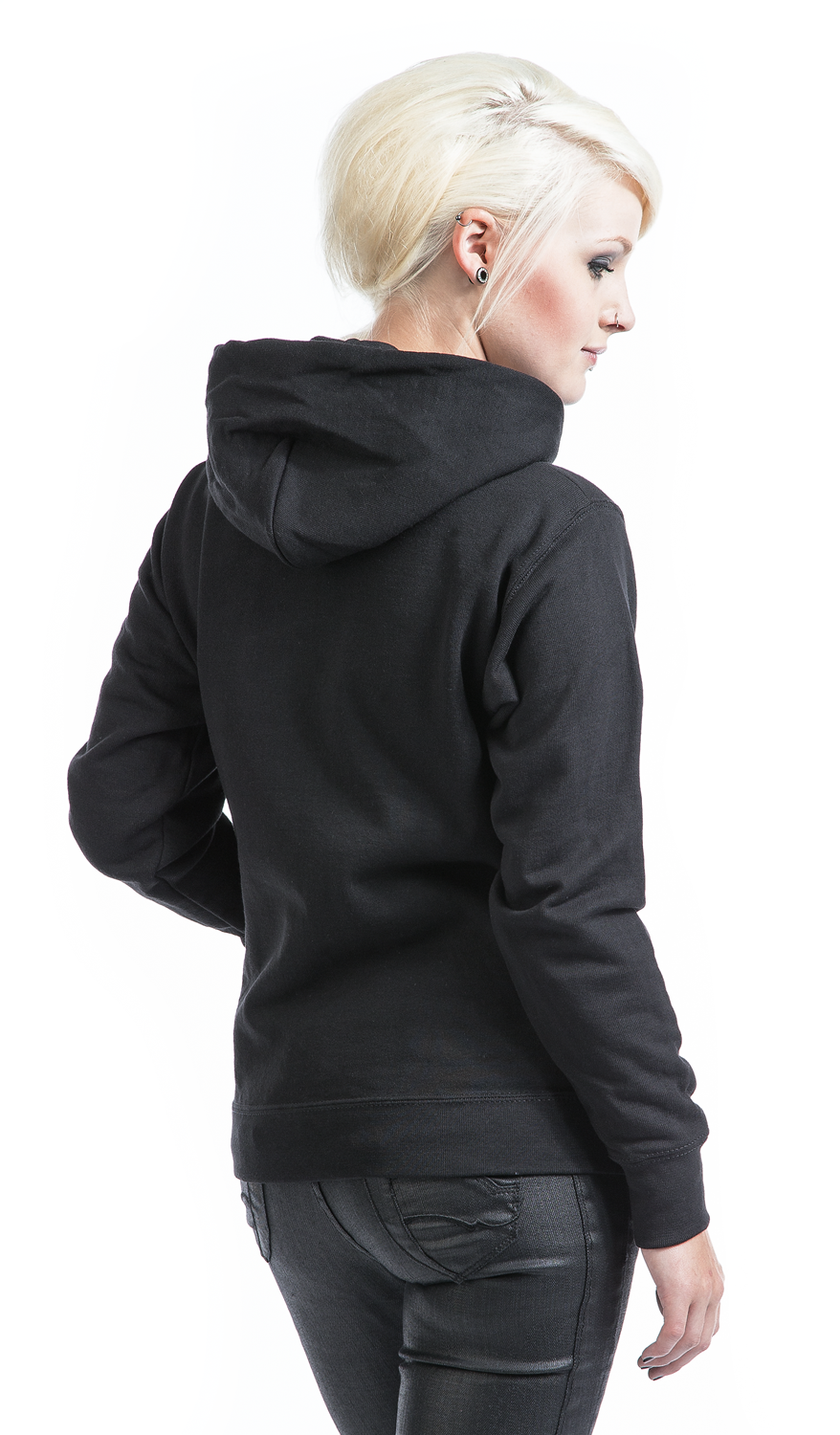 Fruit Of The Loom Lady-Fit Kapuzenpullover schwarz
