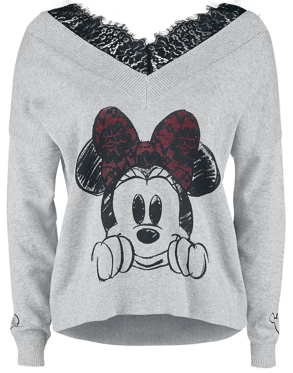 Minnie Maus Sweatshirt grau meliert von Mickey Mouse