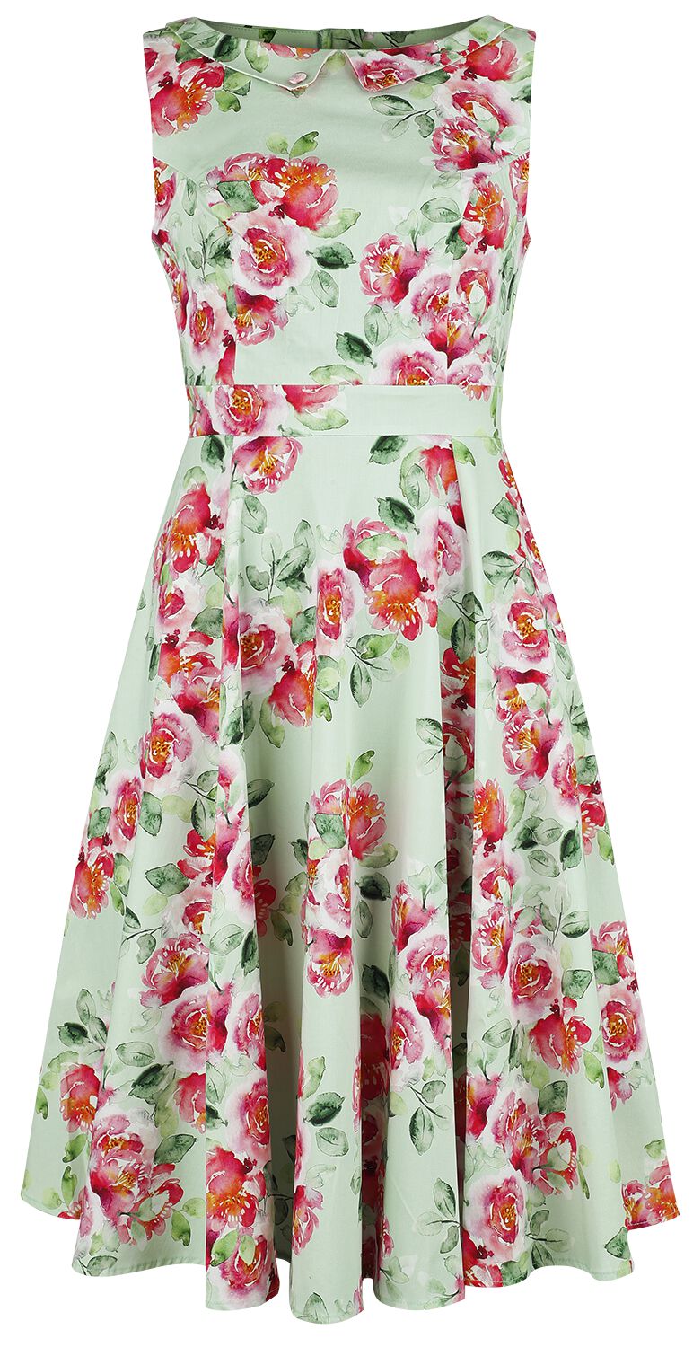 H&R London - Rockabilly Kleid knielang - Marissa Floral Swing Dress - XS bis 4XL - für Damen - Größe 3XL - multicolor