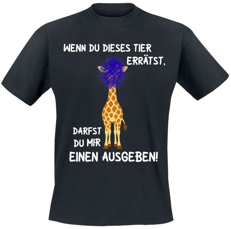 T-Shirt Manches courtes Fun de Tierisch - Wenn du dieses Tier errätst - M à 3XL - pour Homme - noir