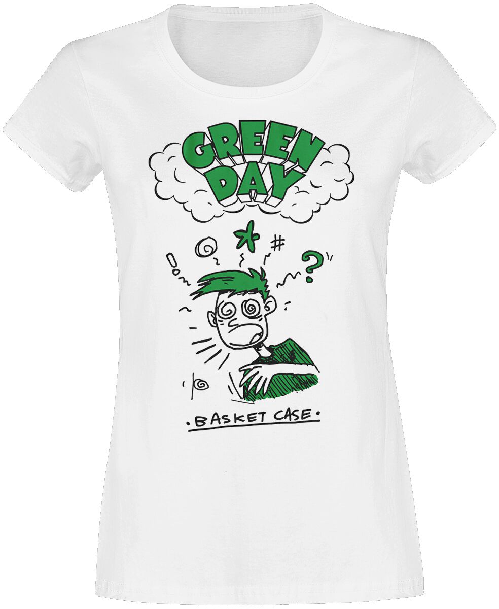 Image of Green Day Basket Case Doodle Girl-Shirt weiß