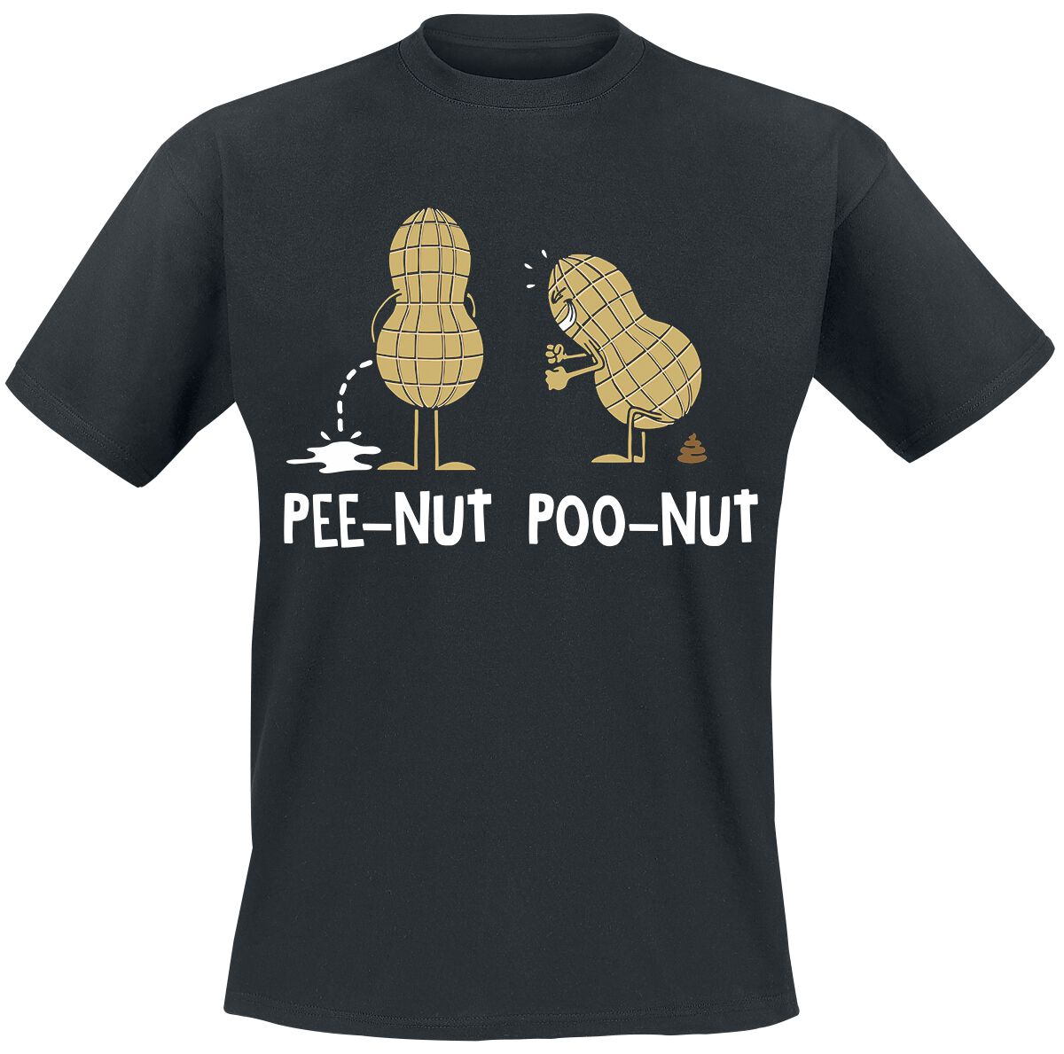 Slogans Pee & Poo Nut T-Shirt black