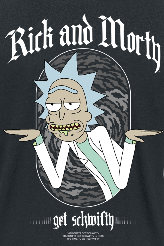 Rick And Morty T-Shirt - Get Schwifty - L - für Männer - Größe L - schwarz  - Lizenzierter Fanartikel