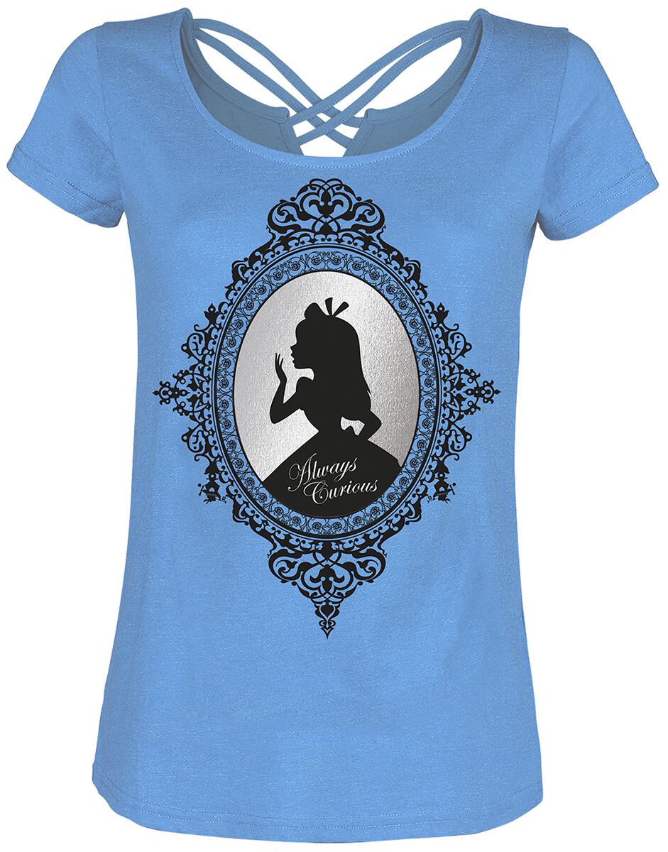 Alice im Wunderland - Disney T-Shirt - Mirror - S bis XXL - für Damen - Größe XL - blau  - Lizenzierter Fanartikel