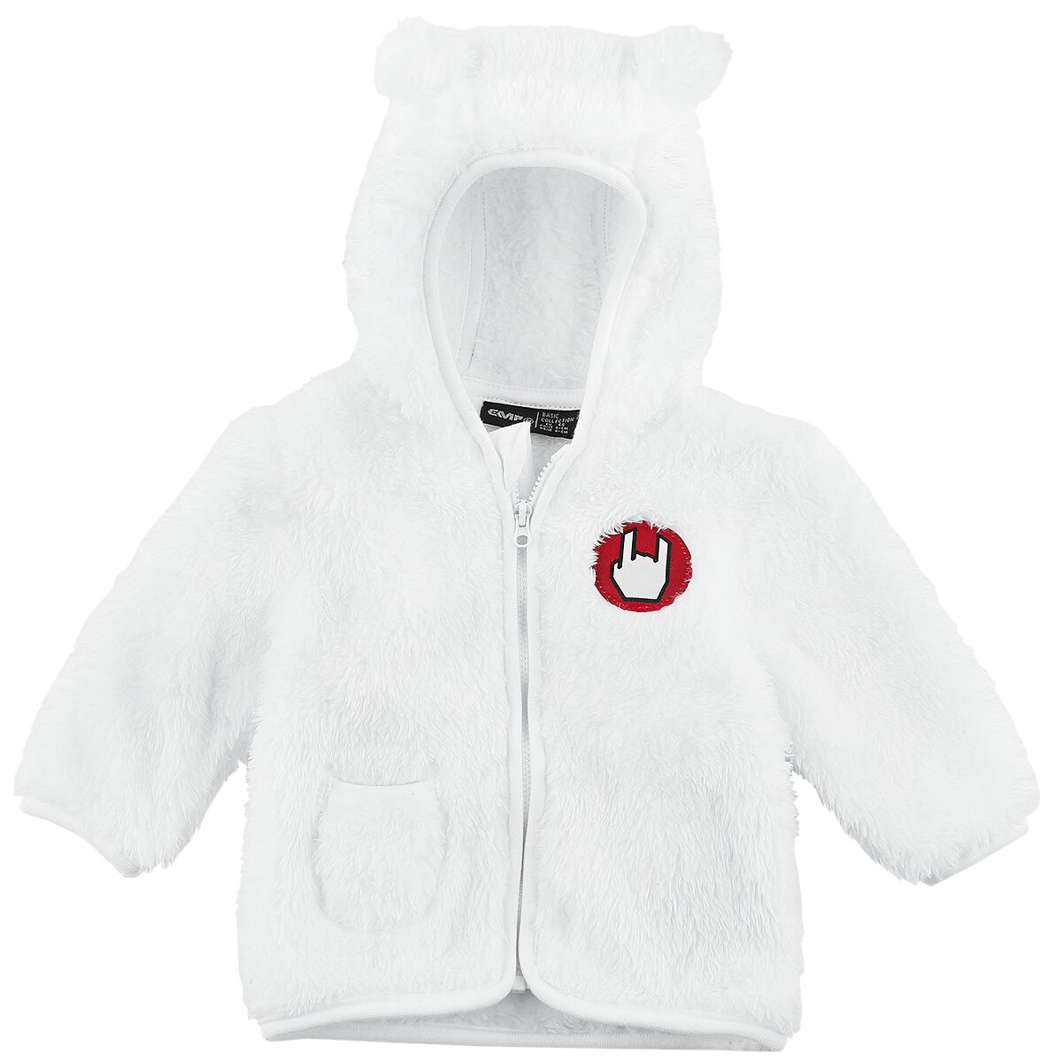 EMP Basic Collection Fluffy Hooded Jacket Baby hooded jackets white