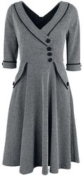 Macie Herringbone Flared Dress, Voodoo Vixen, Mittellanges Kleid