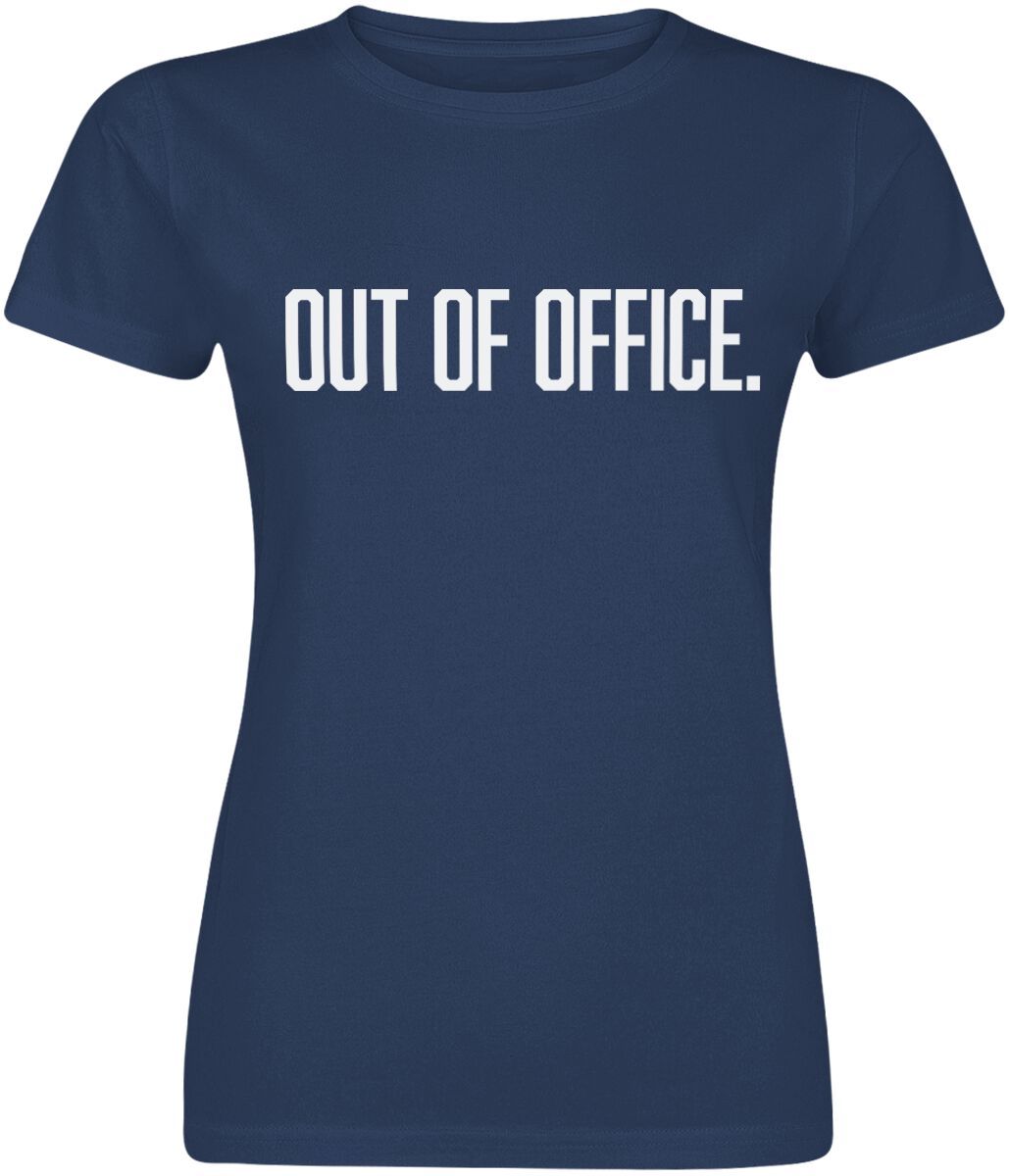 T-Shirt Manches courtes Fun de Slogans - Out Of Office - S à XXL - pour Femme - bleu