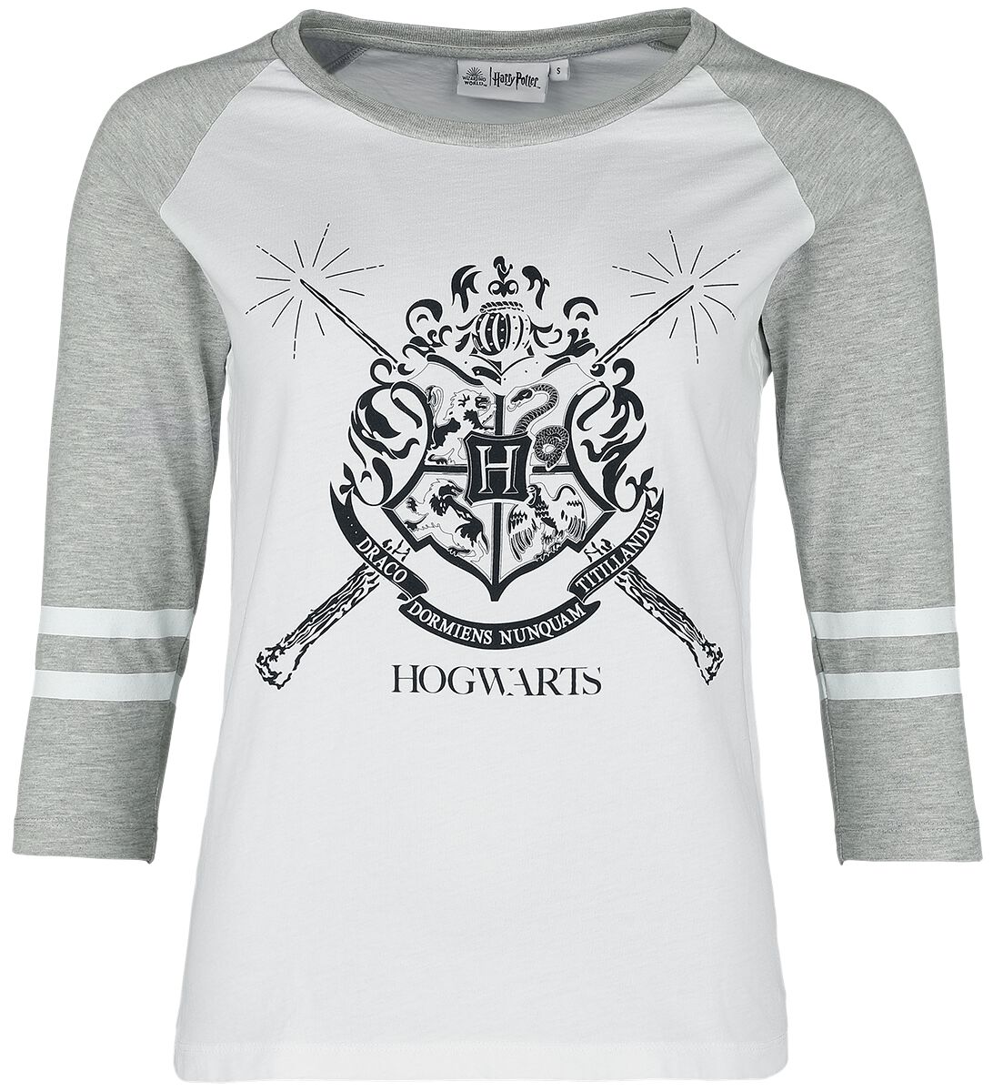 T-Shirt Manches courtes de Harry Potter - Poudlard - S à XXL - pour Femme - blanc/gris