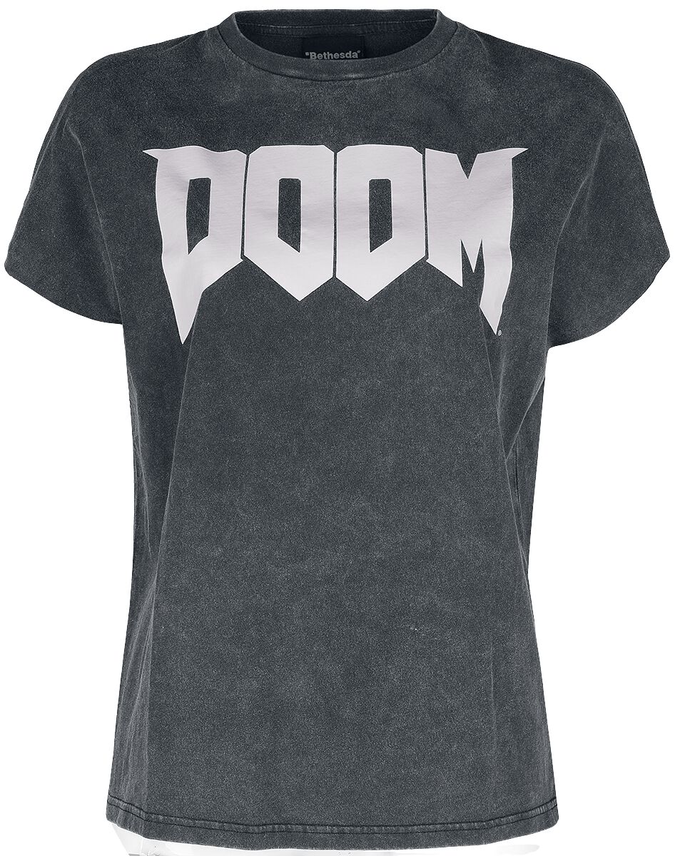 T-Shirt Manches courtes Gaming de Doom - Logo - S à XXL - pour Femme - bleu foncé