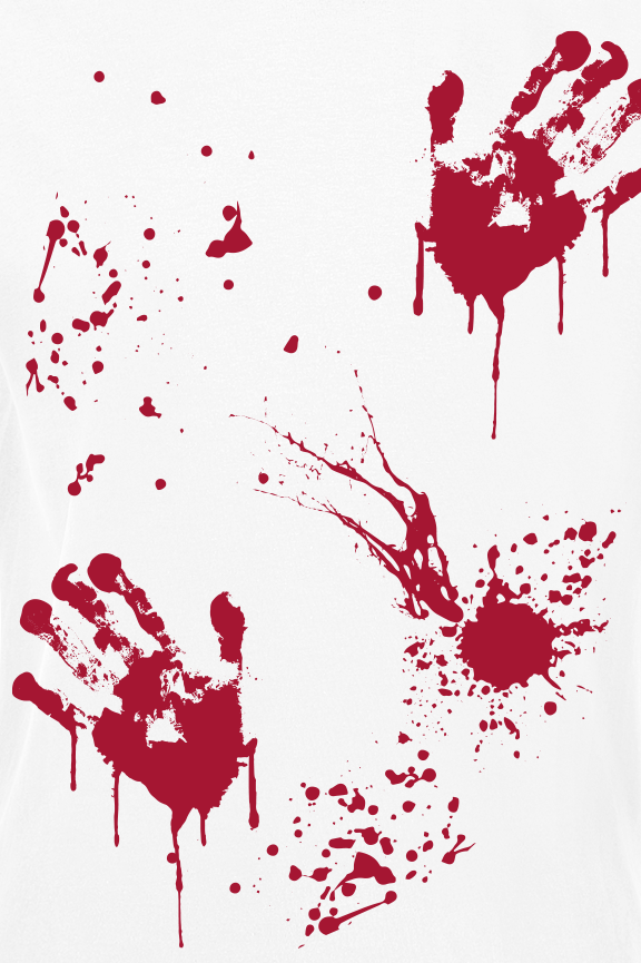 Funshirt Splatter Hands T-Shirt weiß