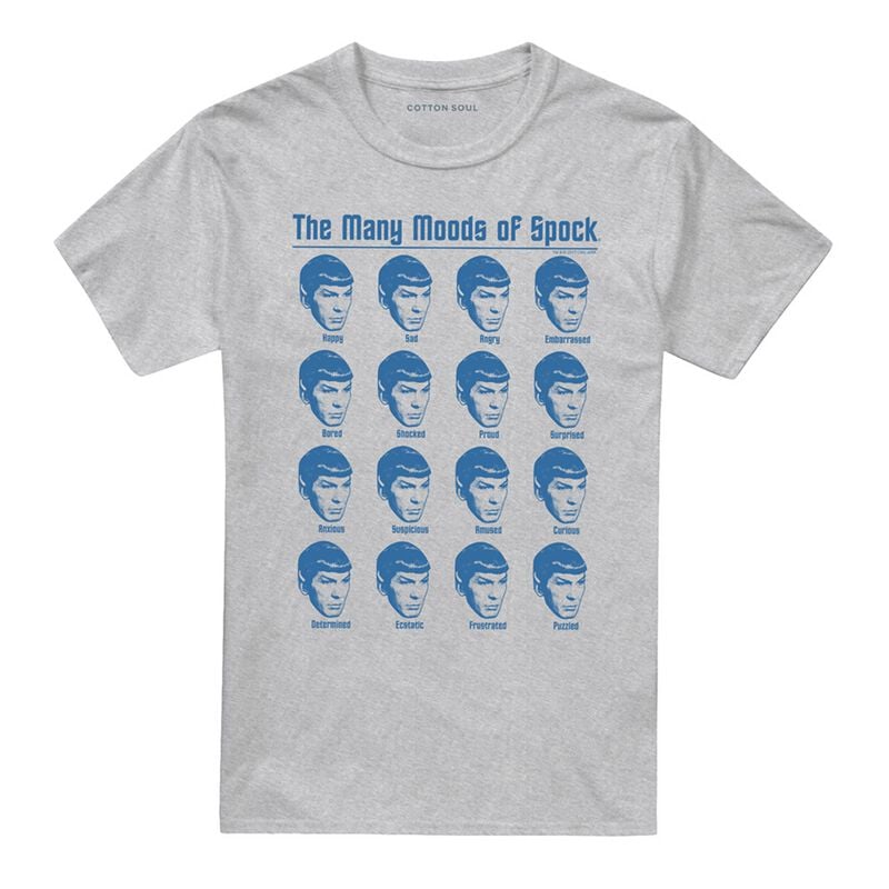 0199756924682 - Many Moods Of Spock T-Shirt grau in 3XL
