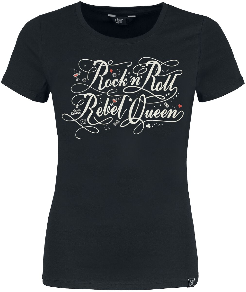 T-Shirt Manches courtes Rockabilly de Queen Kerosin - Rock'n Roll Queen - XS à XXL - pour Femme - no