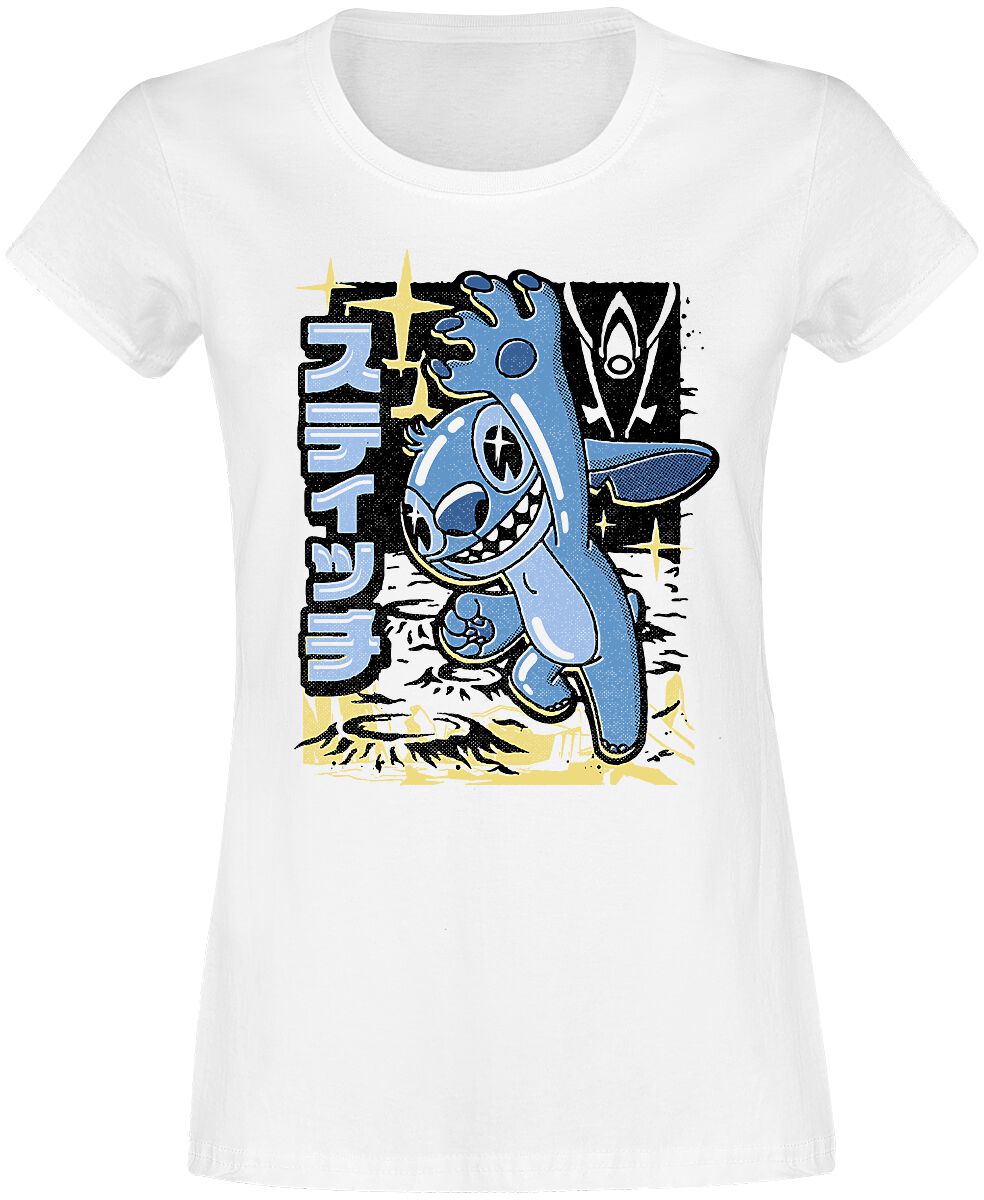 Lilo & Stitch Galactic Grunge T-Shirt weiß in XL