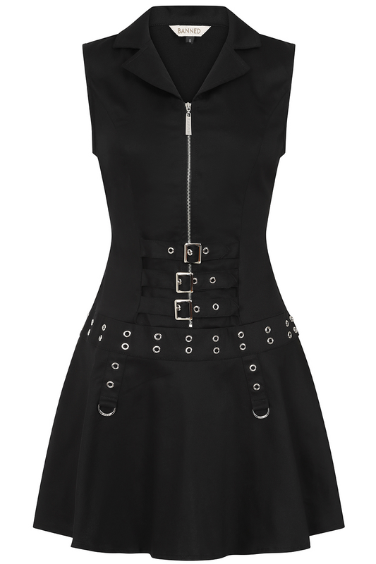 Banned Gothic Mini Dress - Astrid Dress - for Women - black