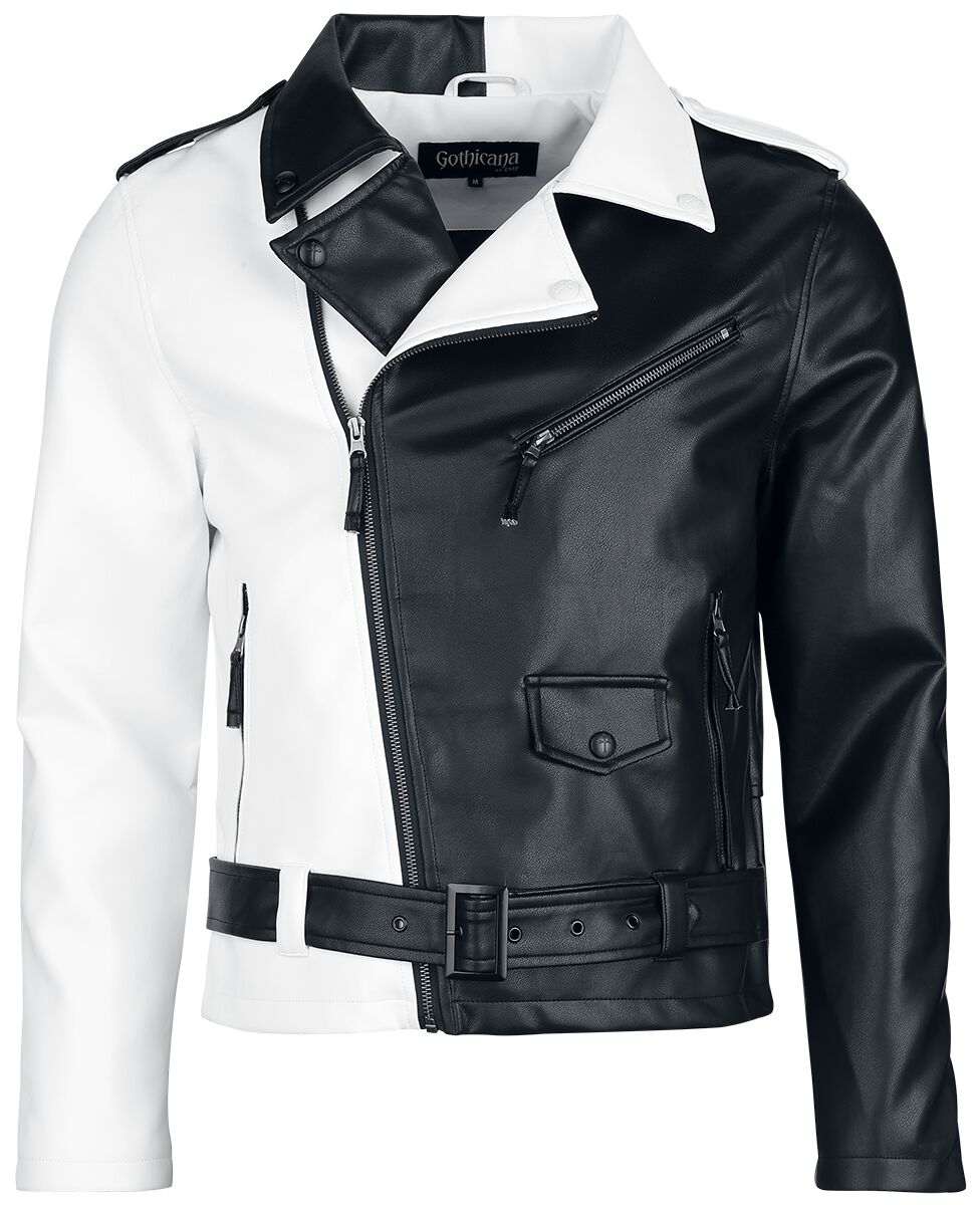 Gothicana by EMP  Imitation Leather Jacket - Jacket in black and white - for Men - black-white