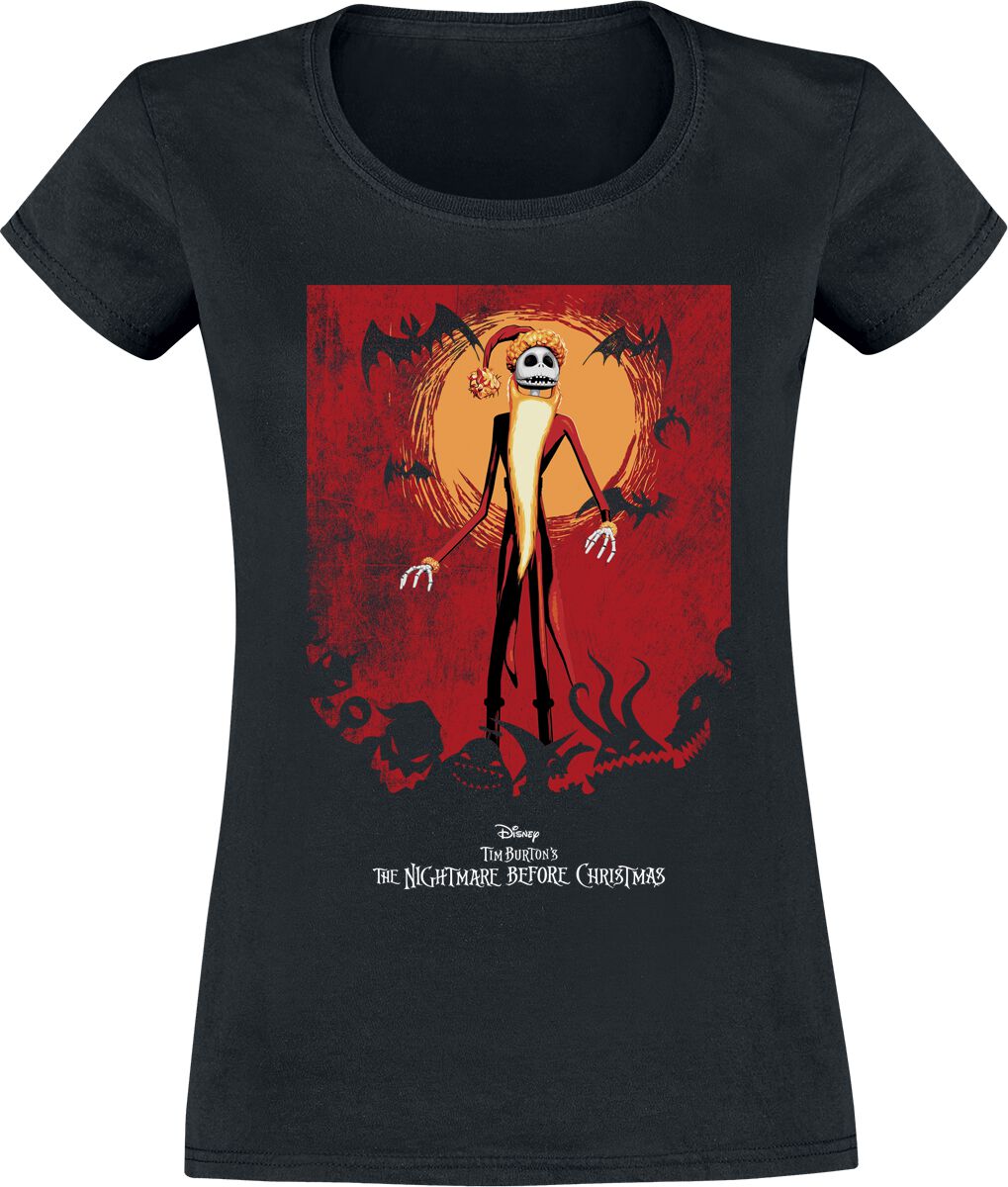 Image of T-Shirt Disney di Nightmare Before Christmas - Scary Christmas Jack - S a M - Donna - nero