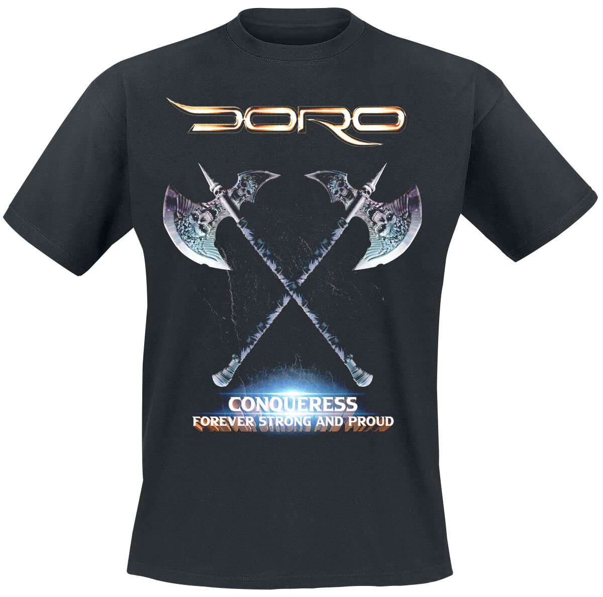 Doro T-Shirt - Conqueress - Forever Strong And Proud - S - für Männer - Größe S - schwarz  - Lizenziertes Merchandise!