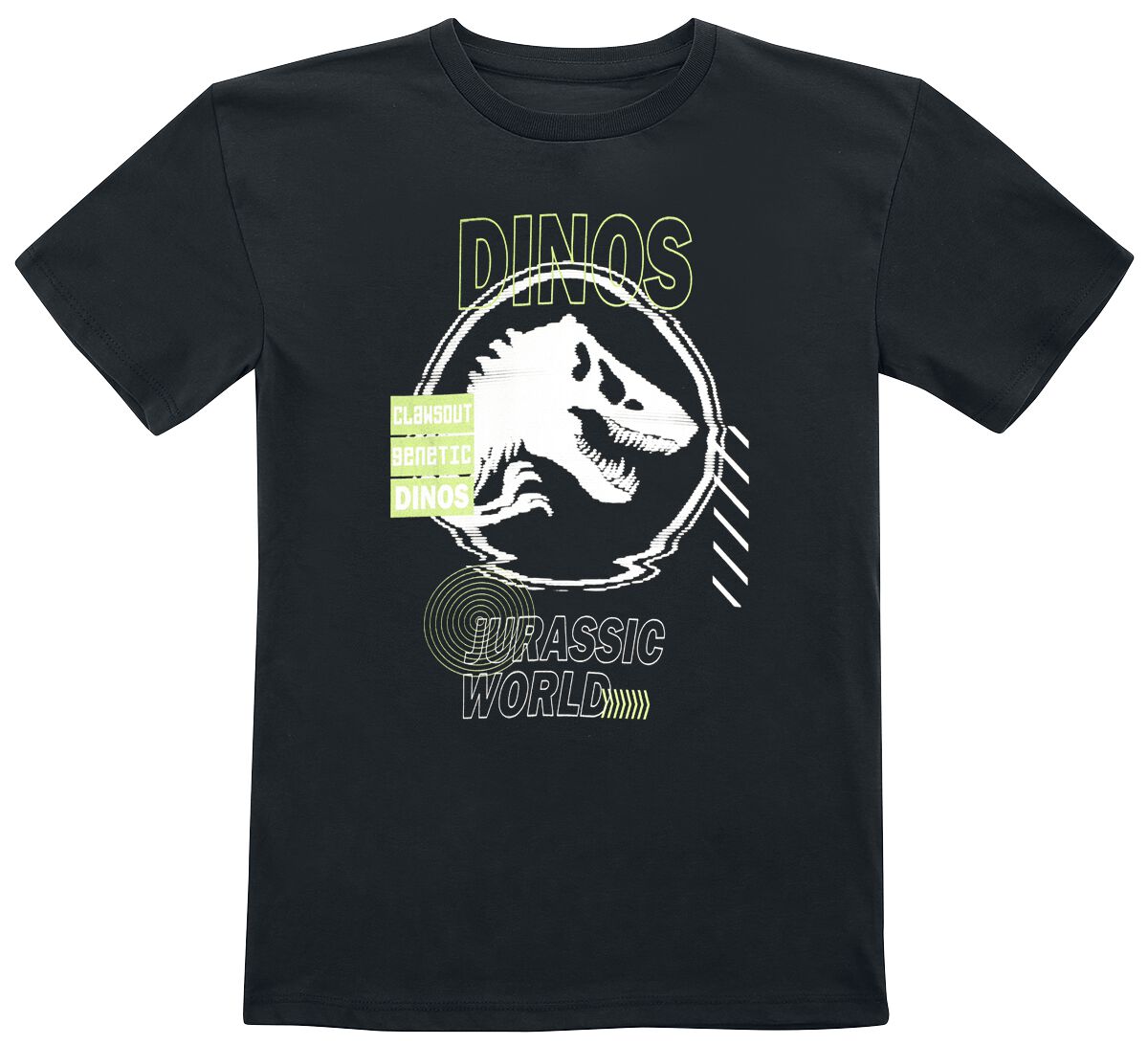 Jurassic Park T-Shirt für Kinder - Kids - Jurassic World - Dinos - für Mädchen & Jungen - schwarz  - Lizenzierter Fanartikel