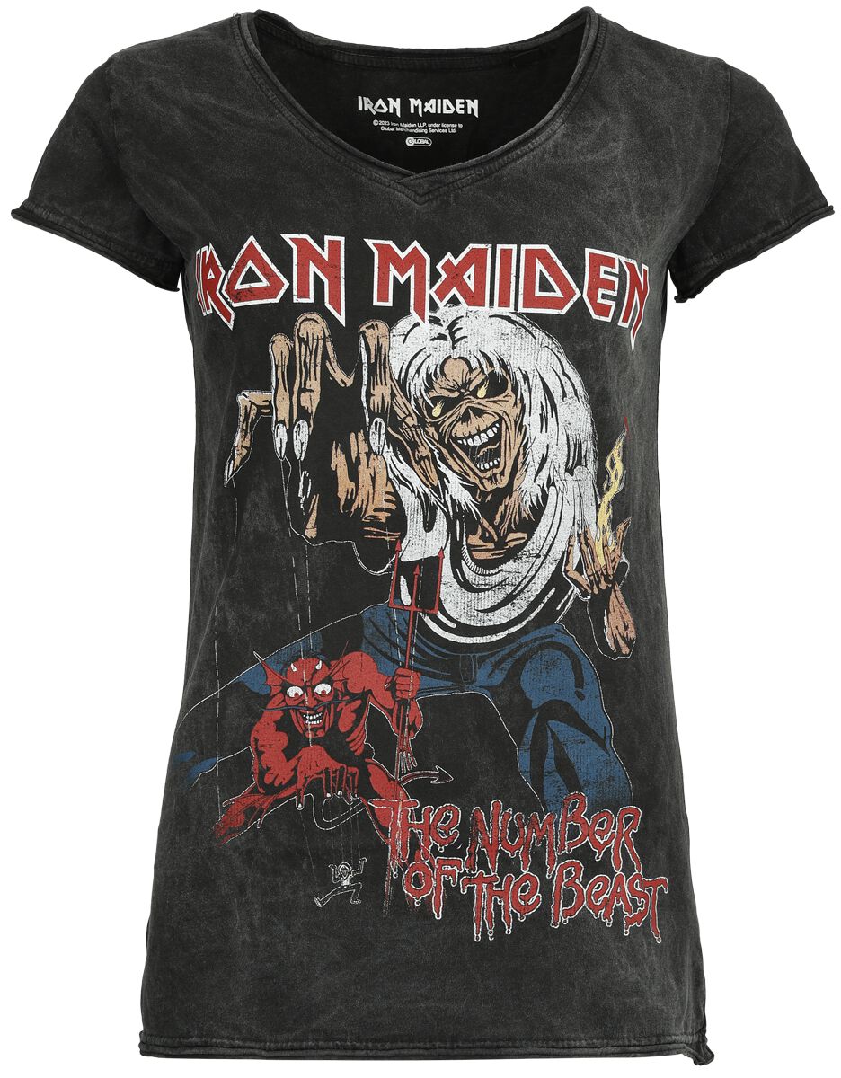 Iron Maiden T-Shirt - The number of the beast - S bis 4XL - für Damen - Größe L - schwarz  - Lizenziertes Merchandise!