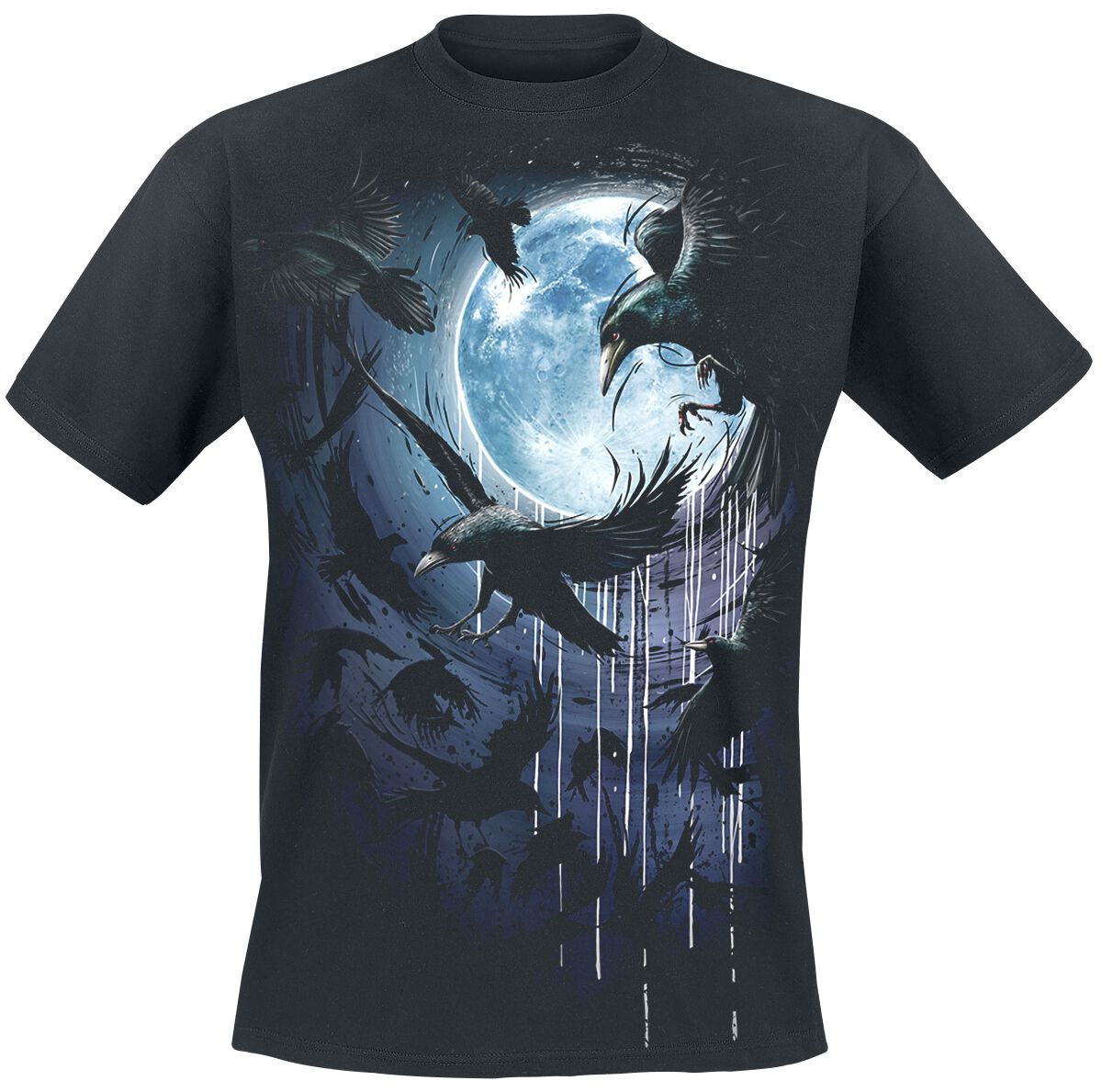 Spiral - Gothic T-Shirt - Crow Moon - S bis XXL - für Männer - Größe M - schwarz