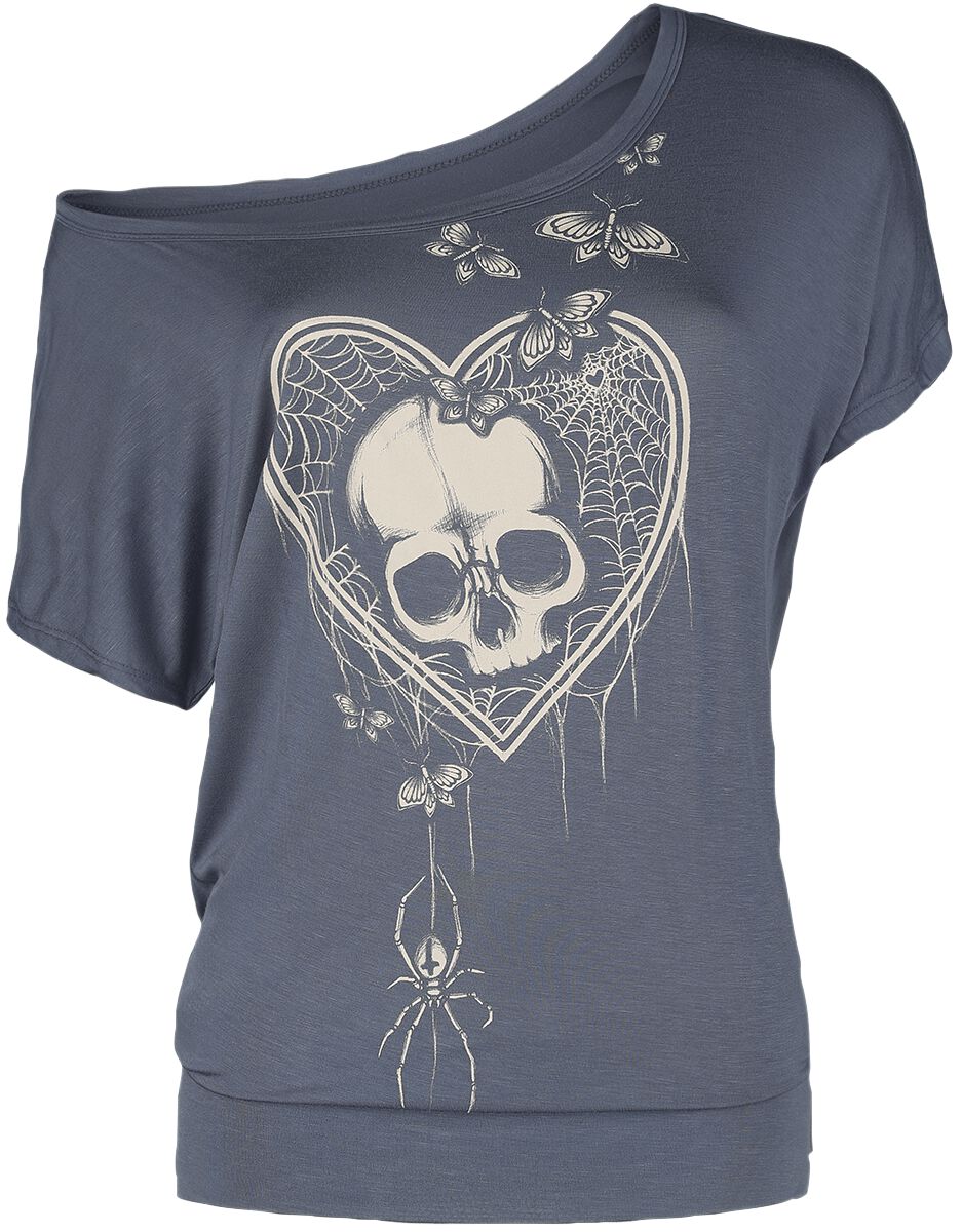 Full Volume by EMP T-shirt with spider-web heart and skull print T-Shirt lilac