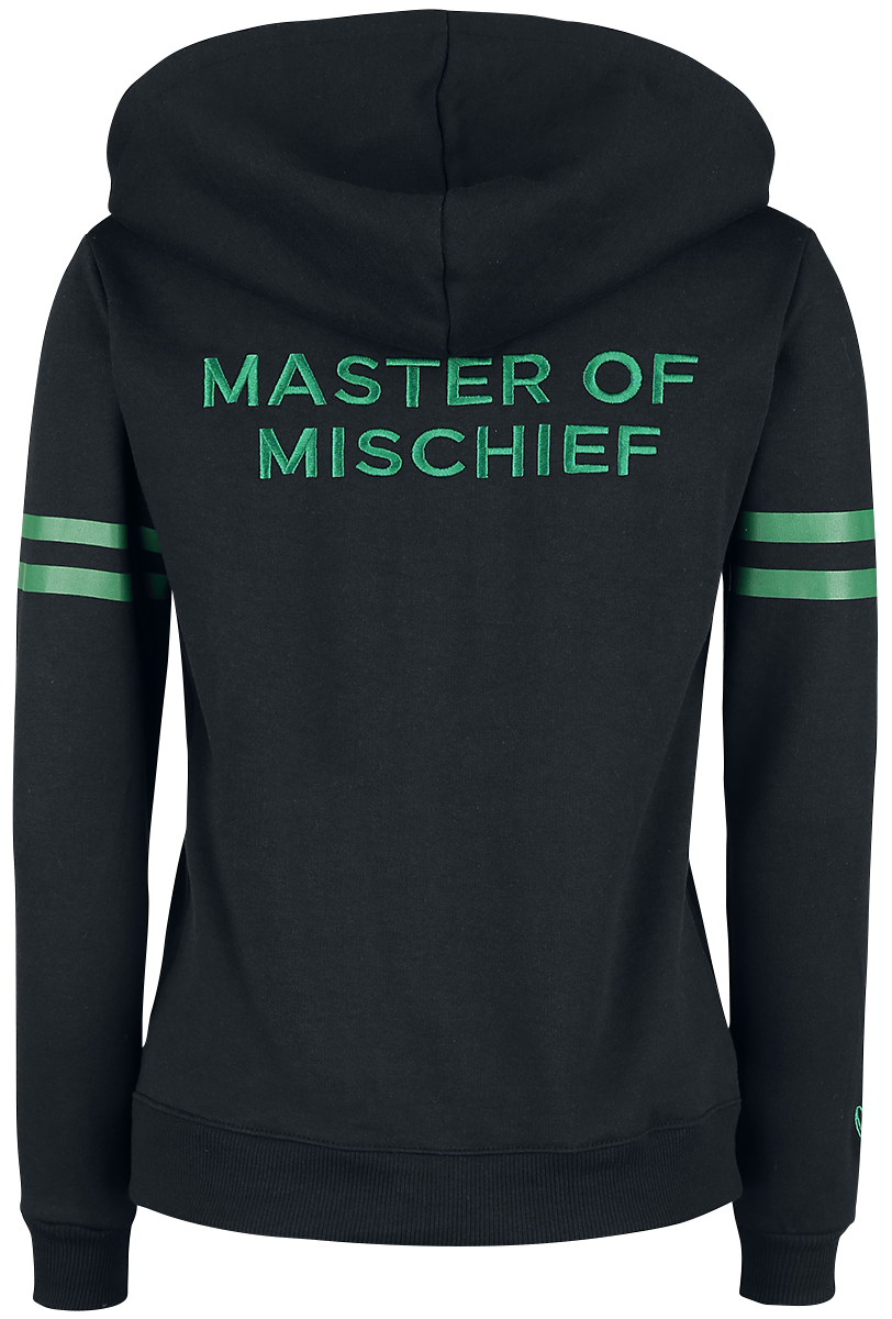Loki - Marvel Kapuzenjacke - Master Of Mischief - S bis XL - für Damen - Größe S - schwarz/dunkelgrün  - Lizenzierter Fanartikel