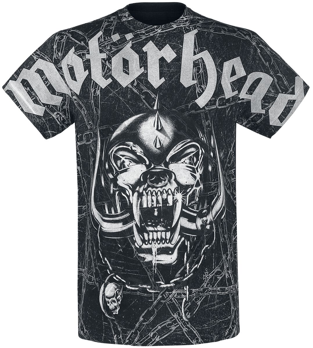 Levně Motörhead Dog Skull And Chains Allover Tričko celoplošný